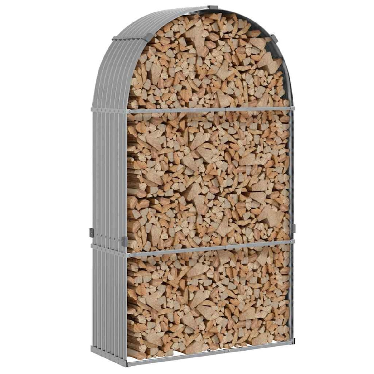 vidaXL Ξυλοθήκη Αν. Γκρι 120 x 45 x 210 εκ. από Γαλβανισμένο Ατσάλι