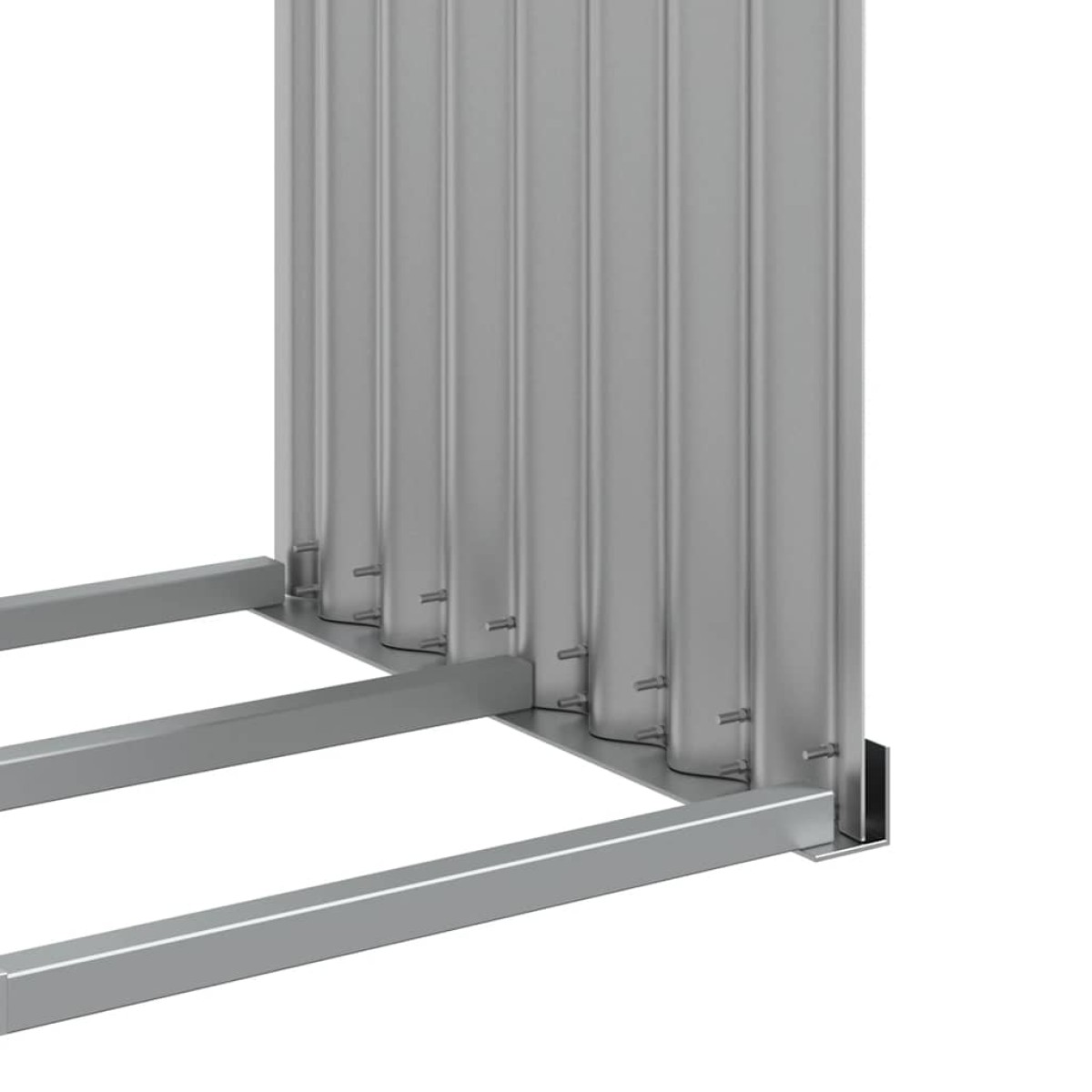 vidaXL Ξυλοθήκη Αν. Γκρι 120 x 45 x 210 εκ. από Γαλβανισμένο Ατσάλι