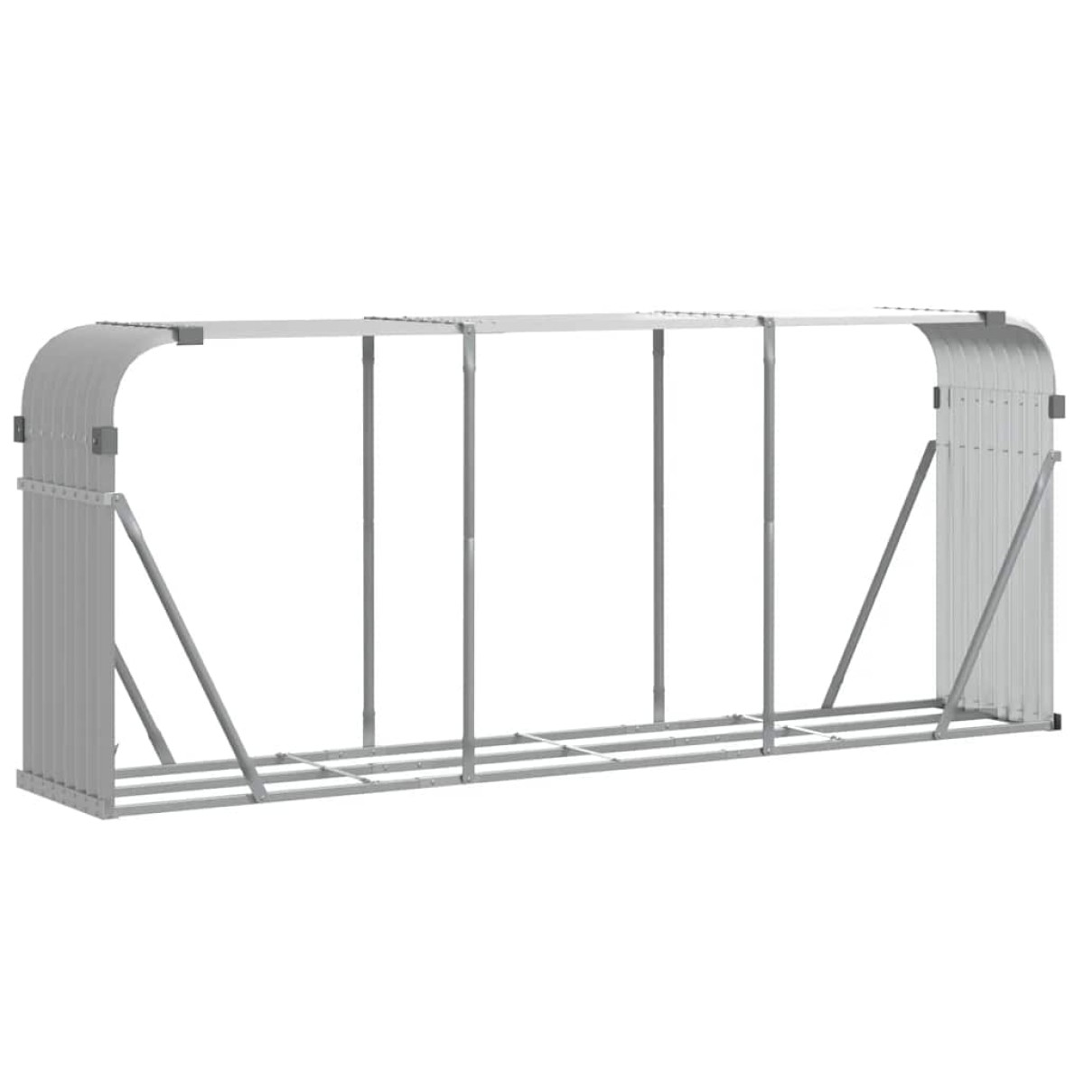 vidaXL Ξυλοθήκη Αν. Γκρι 234 x 45 x 100 εκ. από Γαλβανισμένο Ατσάλι
