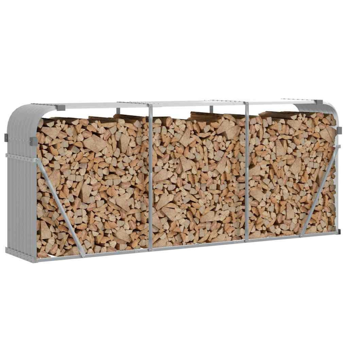 vidaXL Ξυλοθήκη Αν. Γκρι 234 x 45 x 100 εκ. από Γαλβανισμένο Ατσάλι