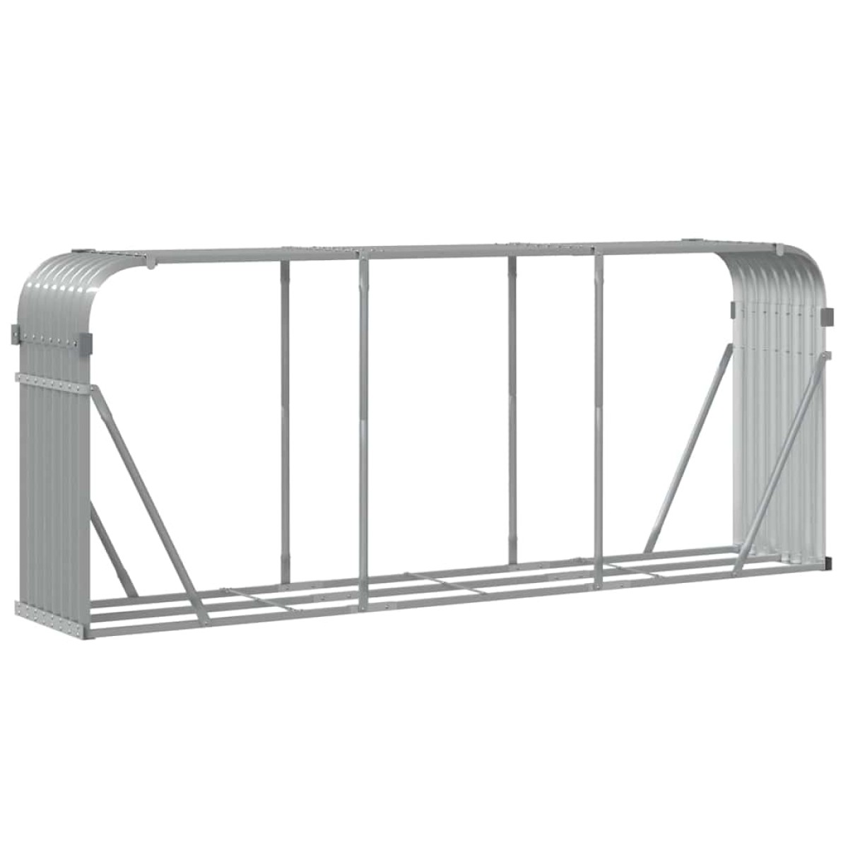 vidaXL Ξυλοθήκη Αν. Γκρι 234 x 45 x 100 εκ. από Γαλβανισμένο Ατσάλι