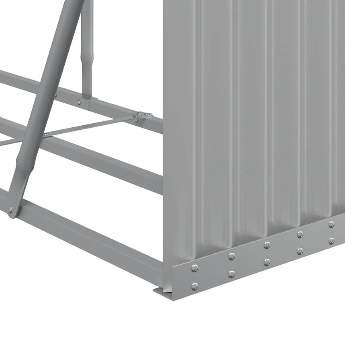 vidaXL Ξυλοθήκη Αν. Γκρι 234 x 45 x 100 εκ. από Γαλβανισμένο Ατσάλι