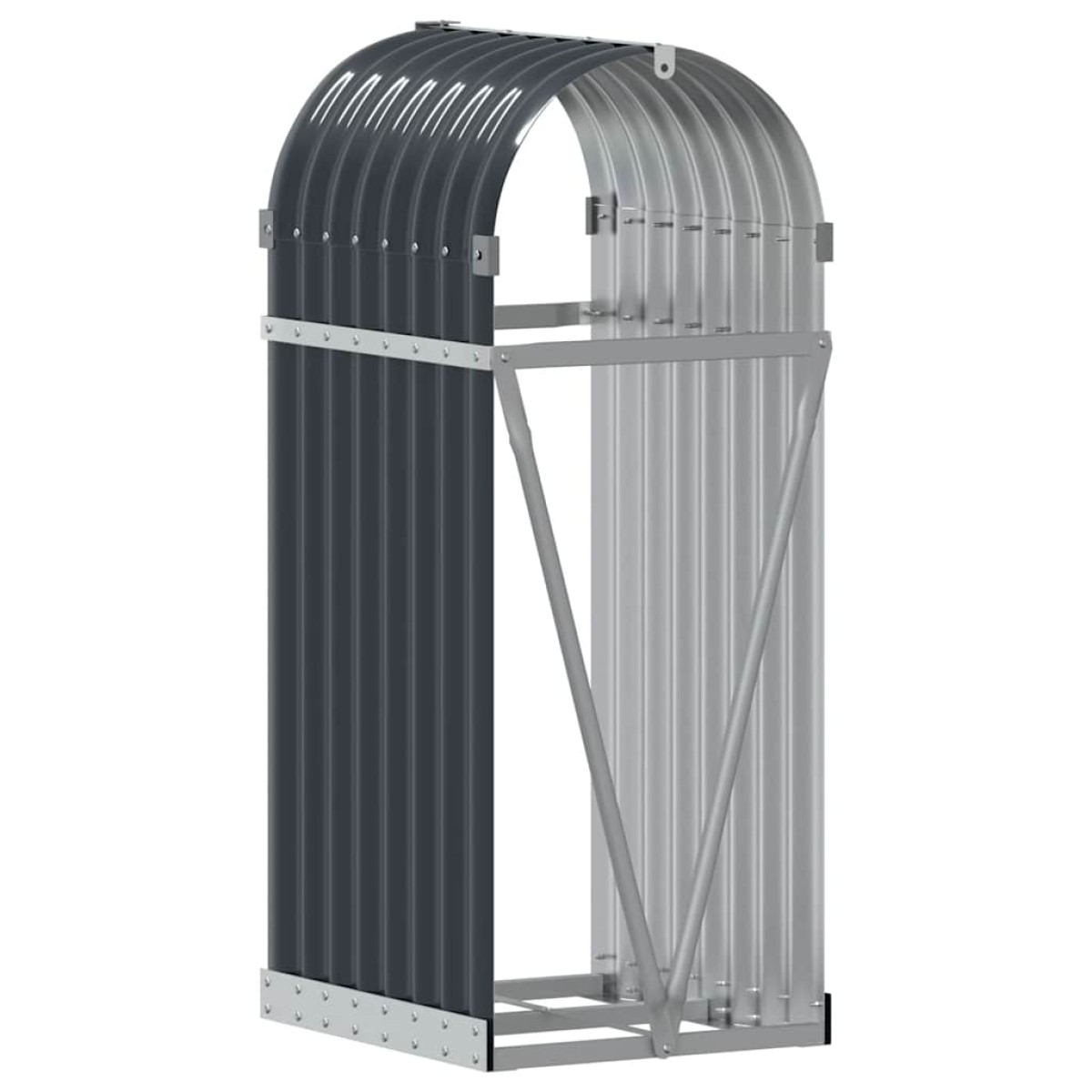vidaXL Ξυλοθήκη Ανθρακί 40 x 45 x 100 εκ. από Γαλβανισμένο Ατσάλι