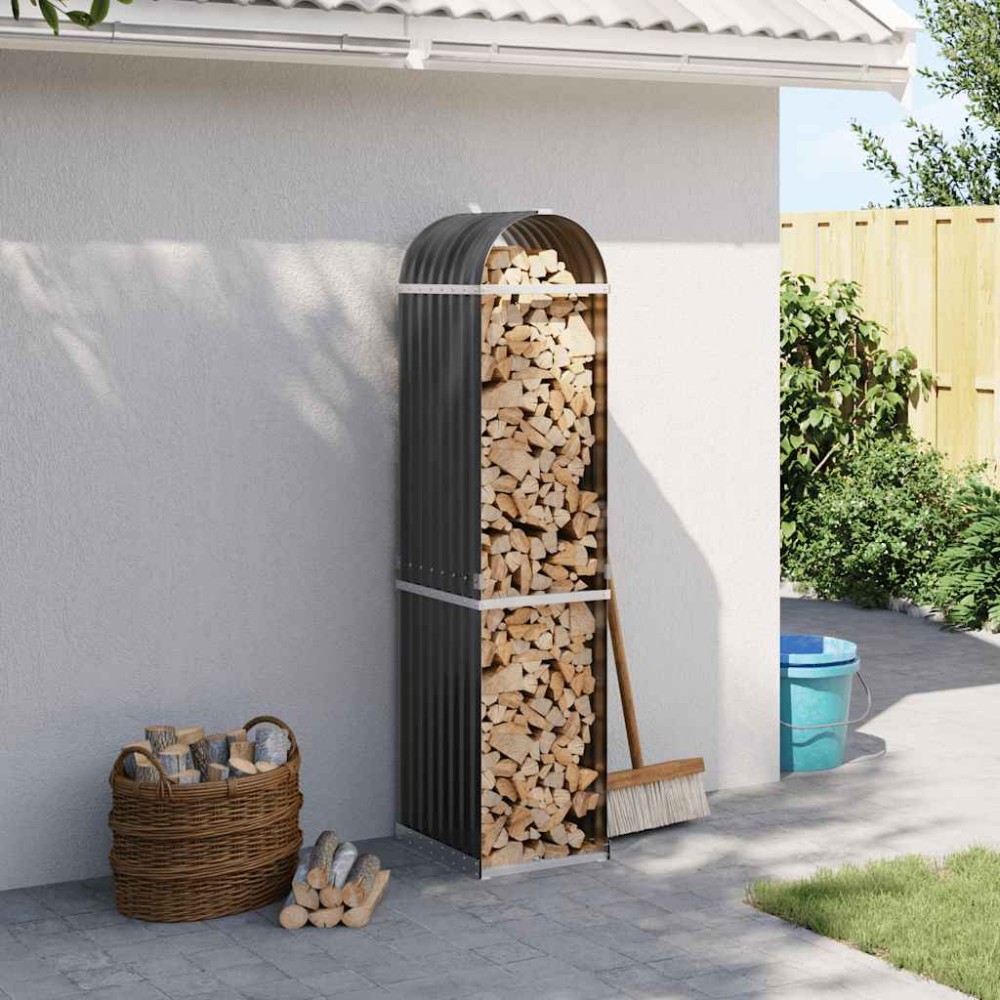 vidaXL Θήκη Κορμών Ανθρακί 40x45x170 εκ. από Γαλβανισμένο Ατσάλι