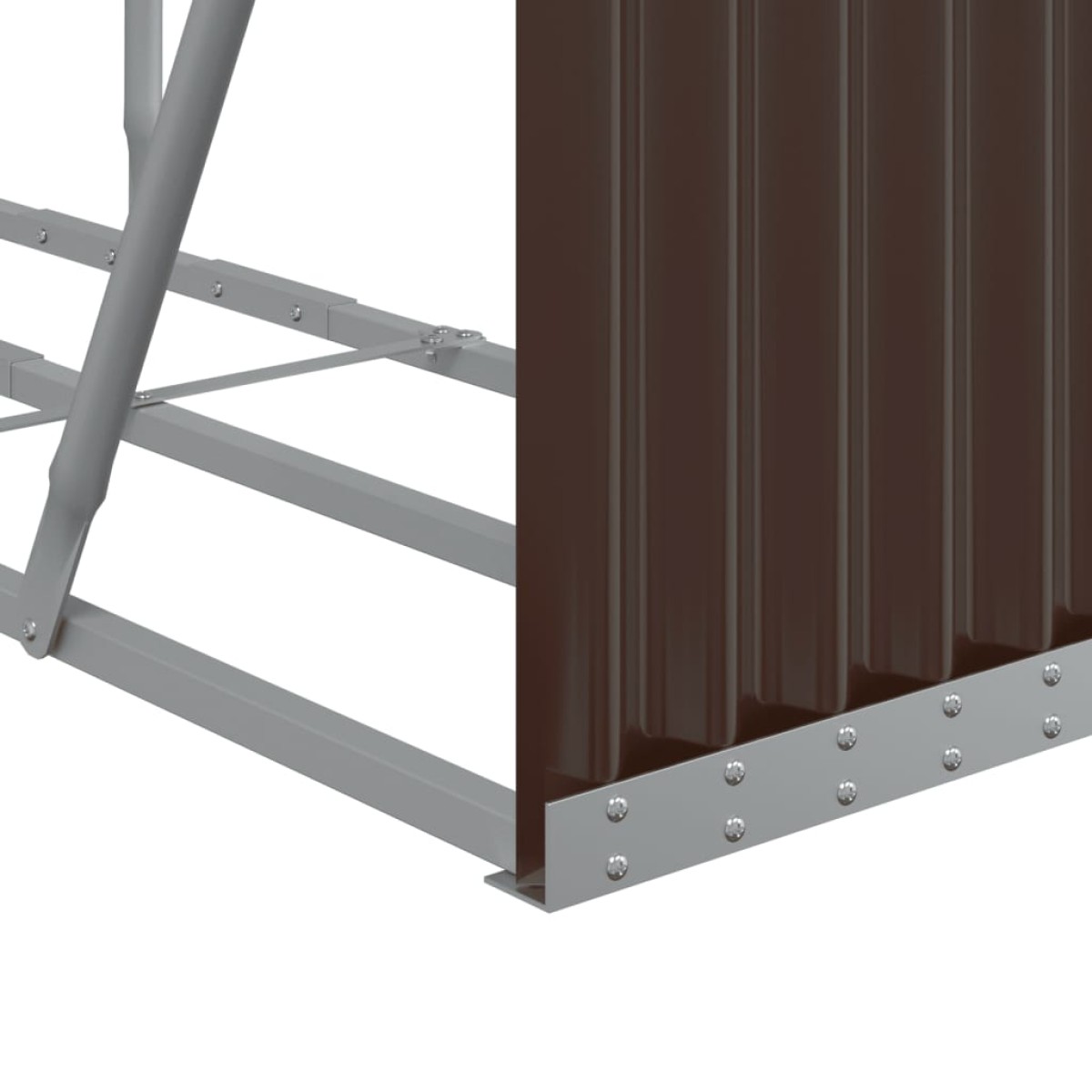 vidaXL Ξυλοθήκη Καφέ 180x45x100 εκ. από Γαλβανισμένο Ατσάλι