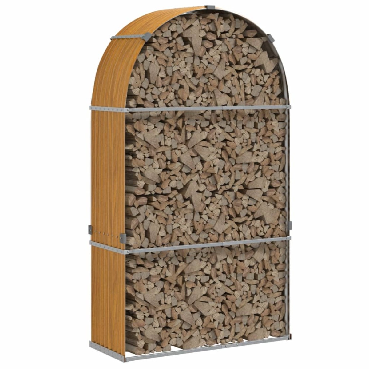 vidaXL Ξυλοθήκη Αν. Καφέ 120x45x210 εκ. από Γαλβανισμένο Ατσάλι