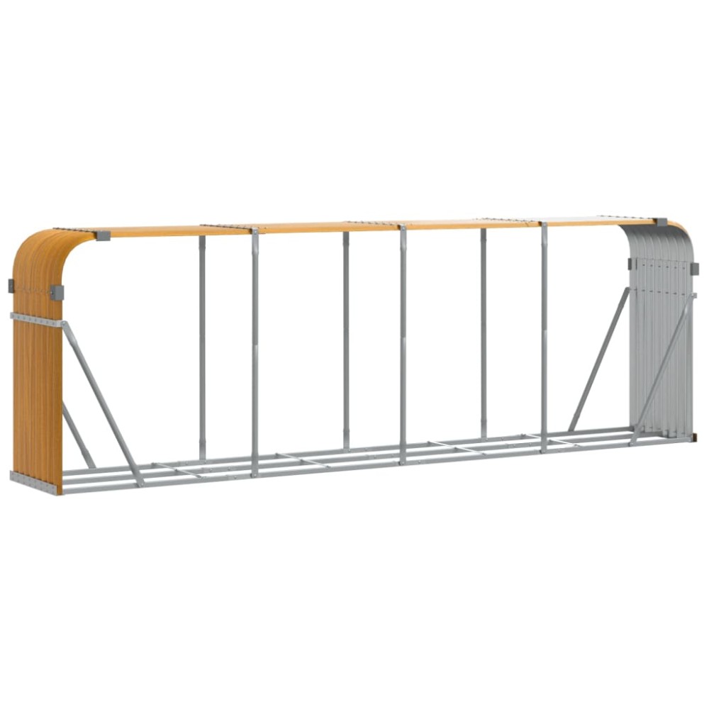 vidaXL Ξυλοθήκη Ξύλινη Όψη 300x45x100 εκ. από Γαλβανισμένο Ατσάλι