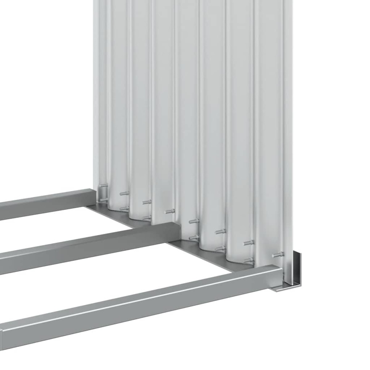 vidaXL Ξυλοθήκη Ασημί 120x45x140 εκ. από Γαλβανισμένο Ατσάλι