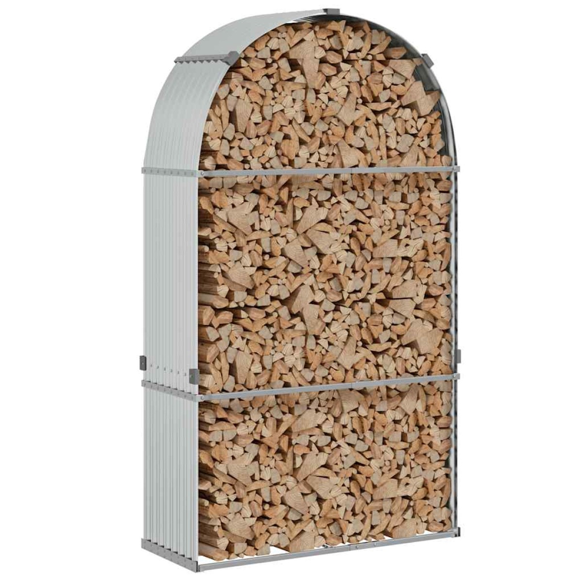 vidaXL Ξυλοθήκη Ασημί 120x45x210 εκ. από Γαλβανισμένο Ατσάλι