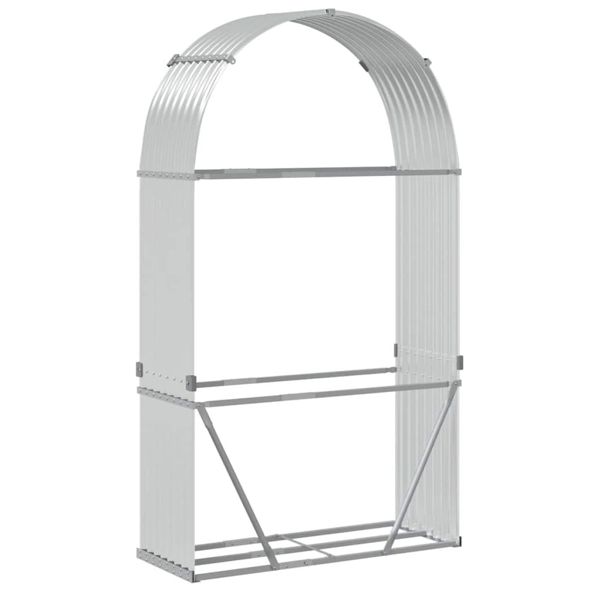 vidaXL Ξυλοθήκη Ασημί 120x45x210 εκ. από Γαλβανισμένο Ατσάλι