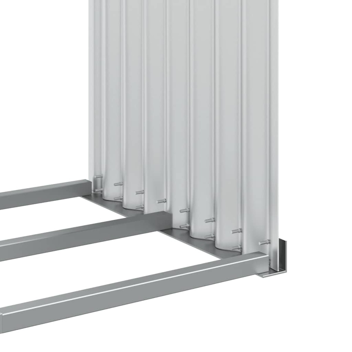 vidaXL Ξυλοθήκη Ασημί 120x45x210 εκ. από Γαλβανισμένο Ατσάλι
