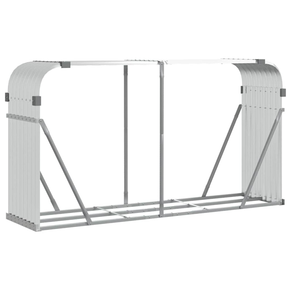 vidaXL Ξυλοθήκη Ασημί 180x45x100 εκ. από Γαλβανισμένο Ατσάλι