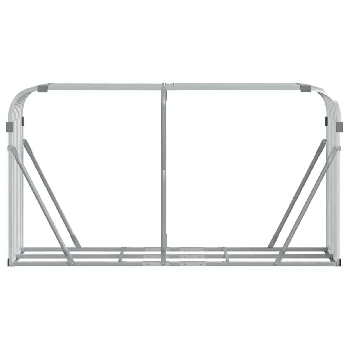 vidaXL Ξυλοθήκη Ασημί 180x45x100 εκ. από Γαλβανισμένο Ατσάλι