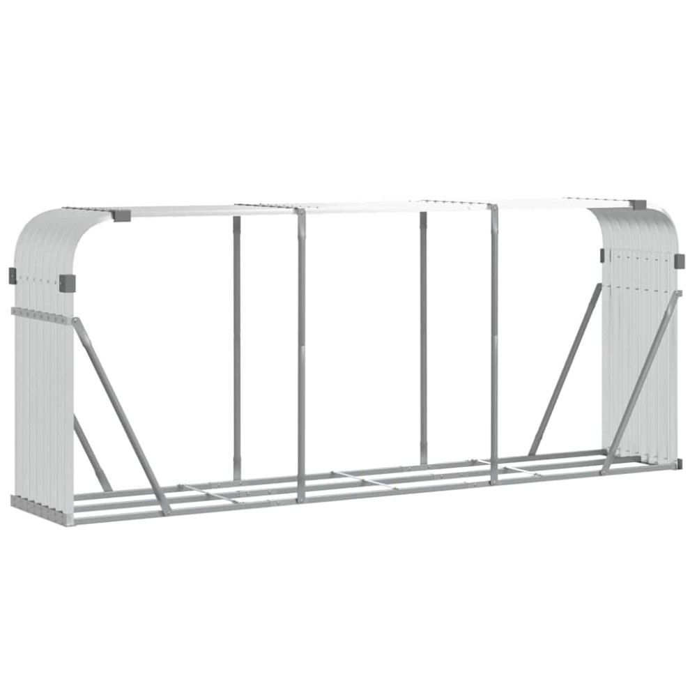 vidaXL Ξυλοθήκη Ασημί 234x45x100 εκ. από Γαλβανισμένο Ατσάλι