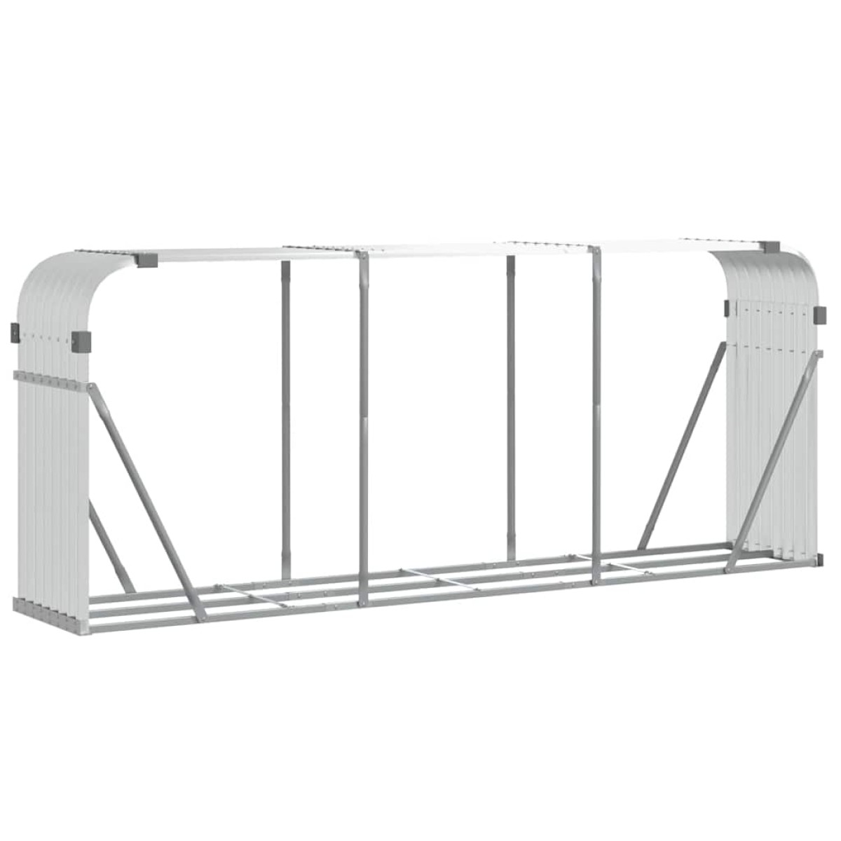 vidaXL Ξυλοθήκη Ασημί 234x45x100 εκ. από Γαλβανισμένο Ατσάλι