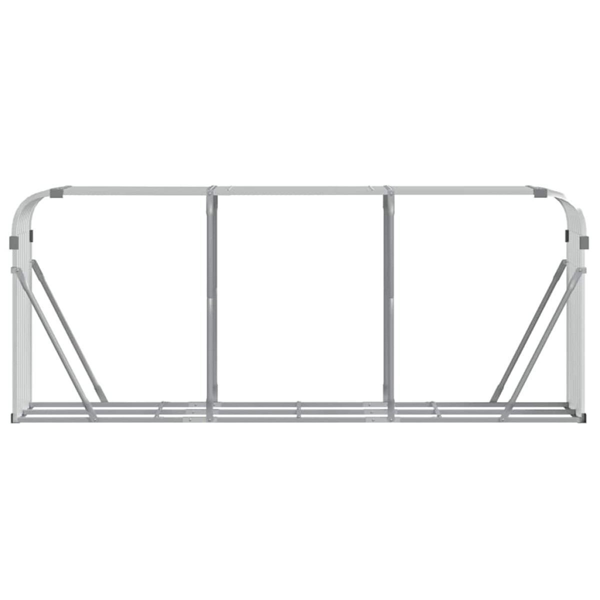 vidaXL Ξυλοθήκη Ασημί 234x45x100 εκ. από Γαλβανισμένο Ατσάλι