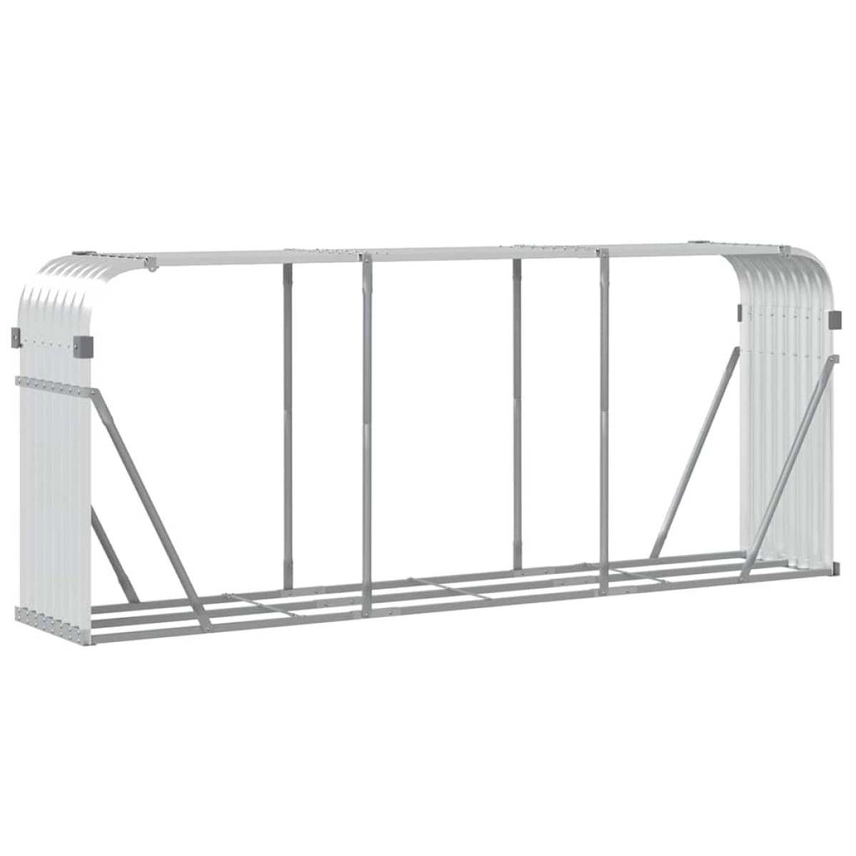 vidaXL Ξυλοθήκη Ασημί 234x45x100 εκ. από Γαλβανισμένο Ατσάλι