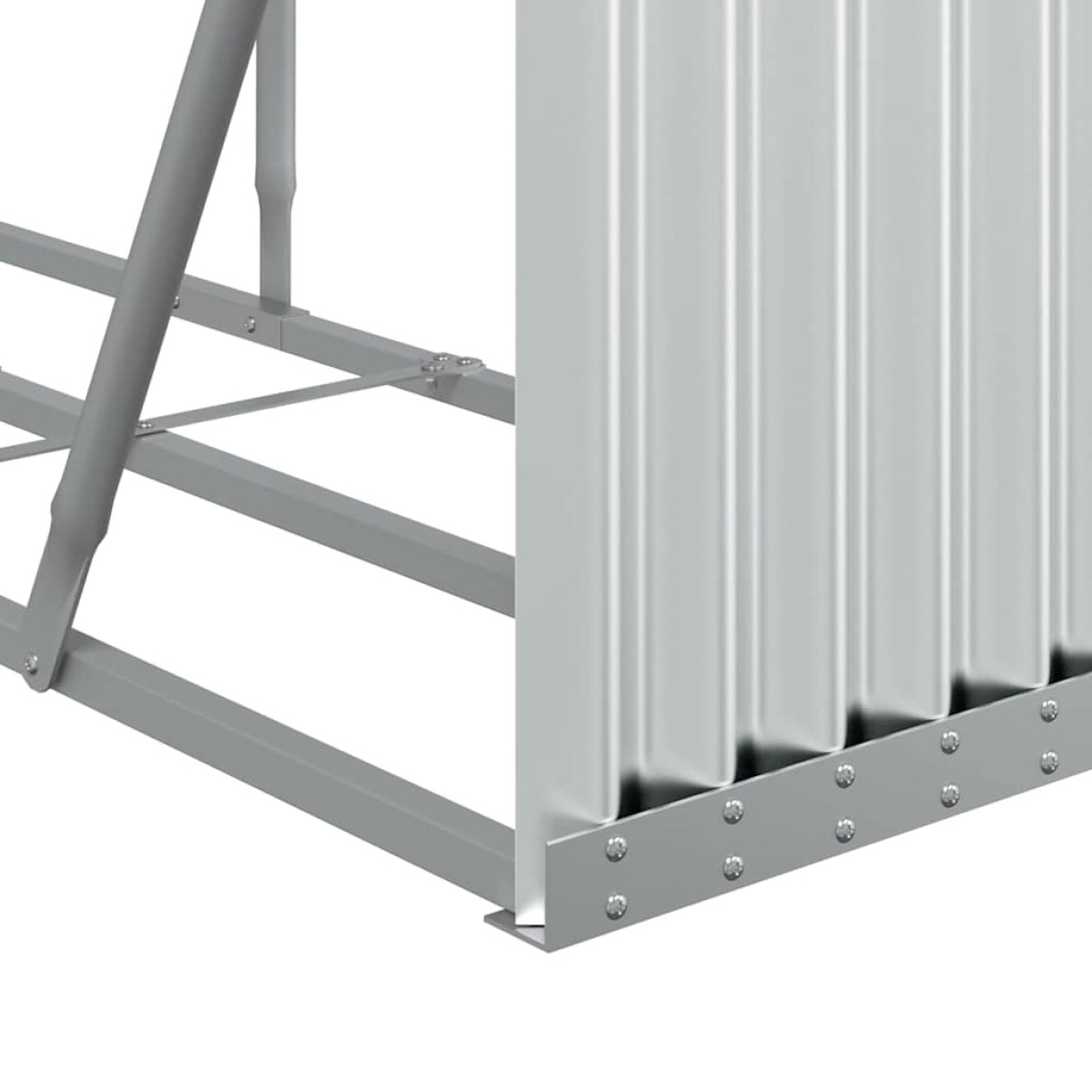 vidaXL Ξυλοθήκη Ασημί 234x45x100 εκ. από Γαλβανισμένο Ατσάλι