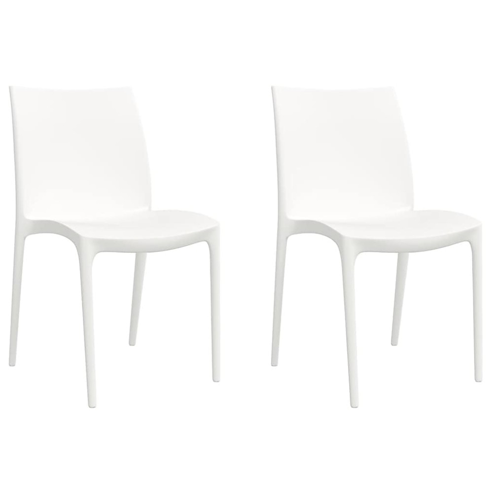 vidaXL Καρέκλες Κήπου 2 τεμ. Λευκές 50x46x80 εκ. από Πολυπροπυλένιο