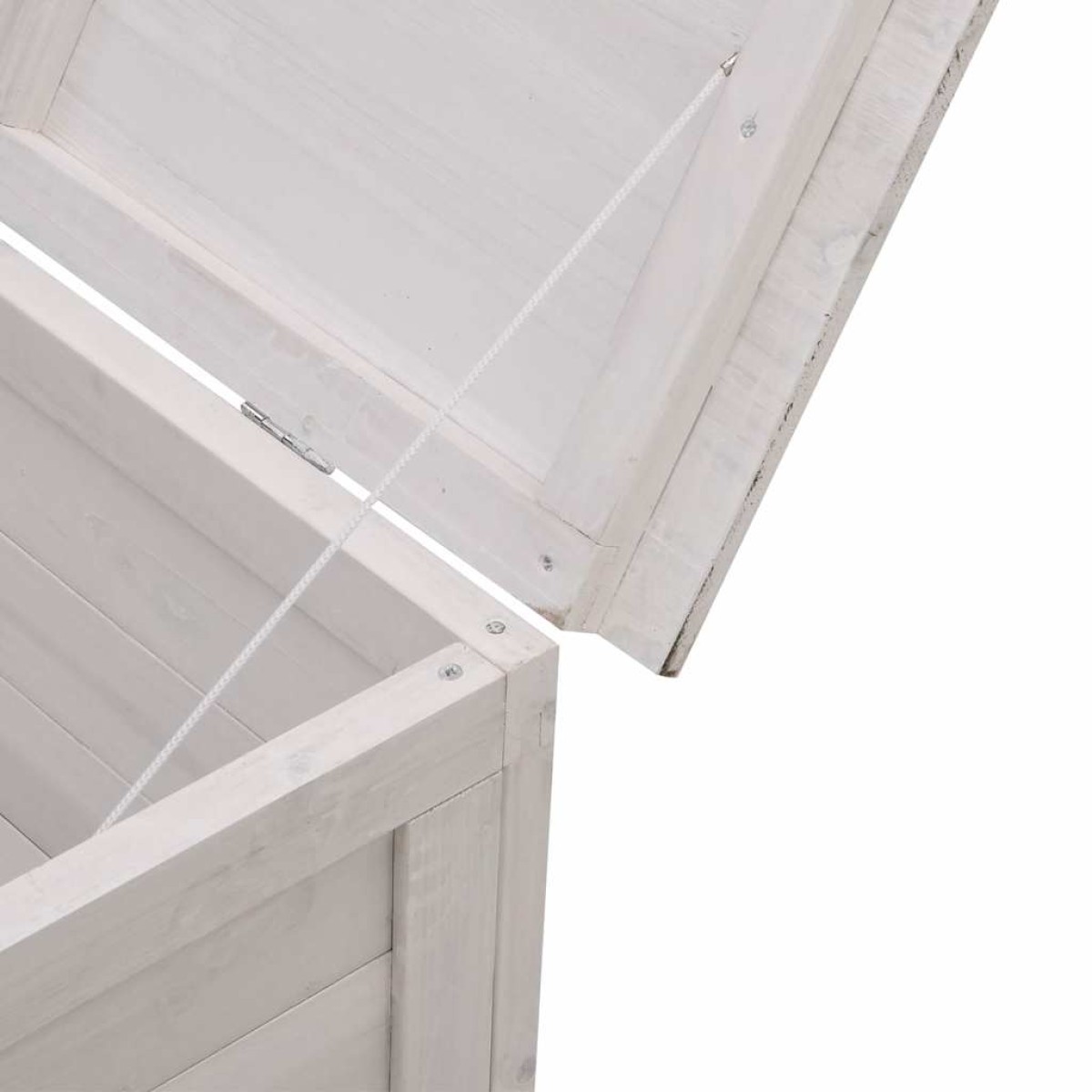 vidaXL Μπαούλο Αποθ. Κήπου Λευκό 50 x 49 x 56,5 εκ. Μασίφ Ξύλο Ελάτης