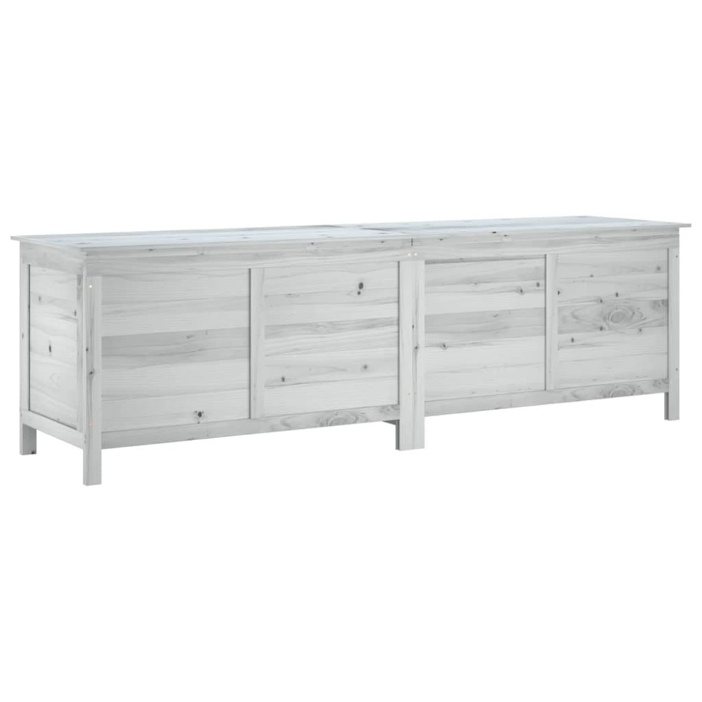 vidaXL Μπαούλο Αποθ. Κήπου Λευκό 198,5x50x56,5εκ Μασίφ Ξύλο Ελάτης