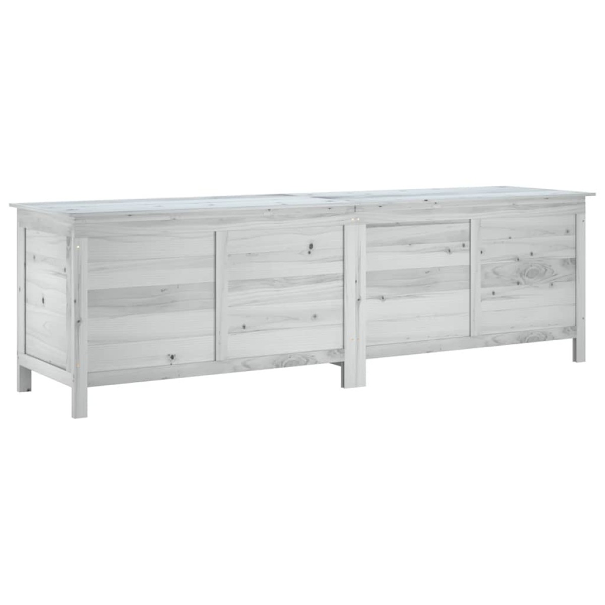 vidaXL Μπαούλο Αποθ. Κήπου Λευκό 198,5x50x56,5εκ Μασίφ Ξύλο Ελάτης