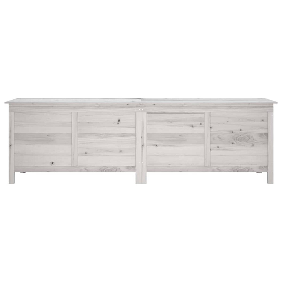 vidaXL Μπαούλο Αποθ. Κήπου Λευκό 198,5x50x56,5εκ Μασίφ Ξύλο Ελάτης