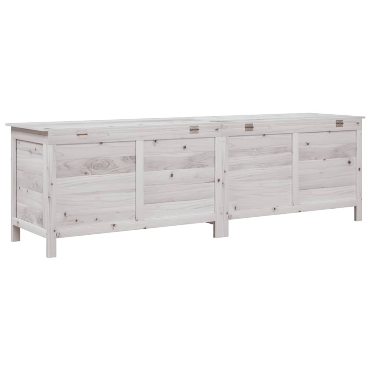vidaXL Μπαούλο Αποθ. Κήπου Λευκό 198,5x50x56,5εκ Μασίφ Ξύλο Ελάτης