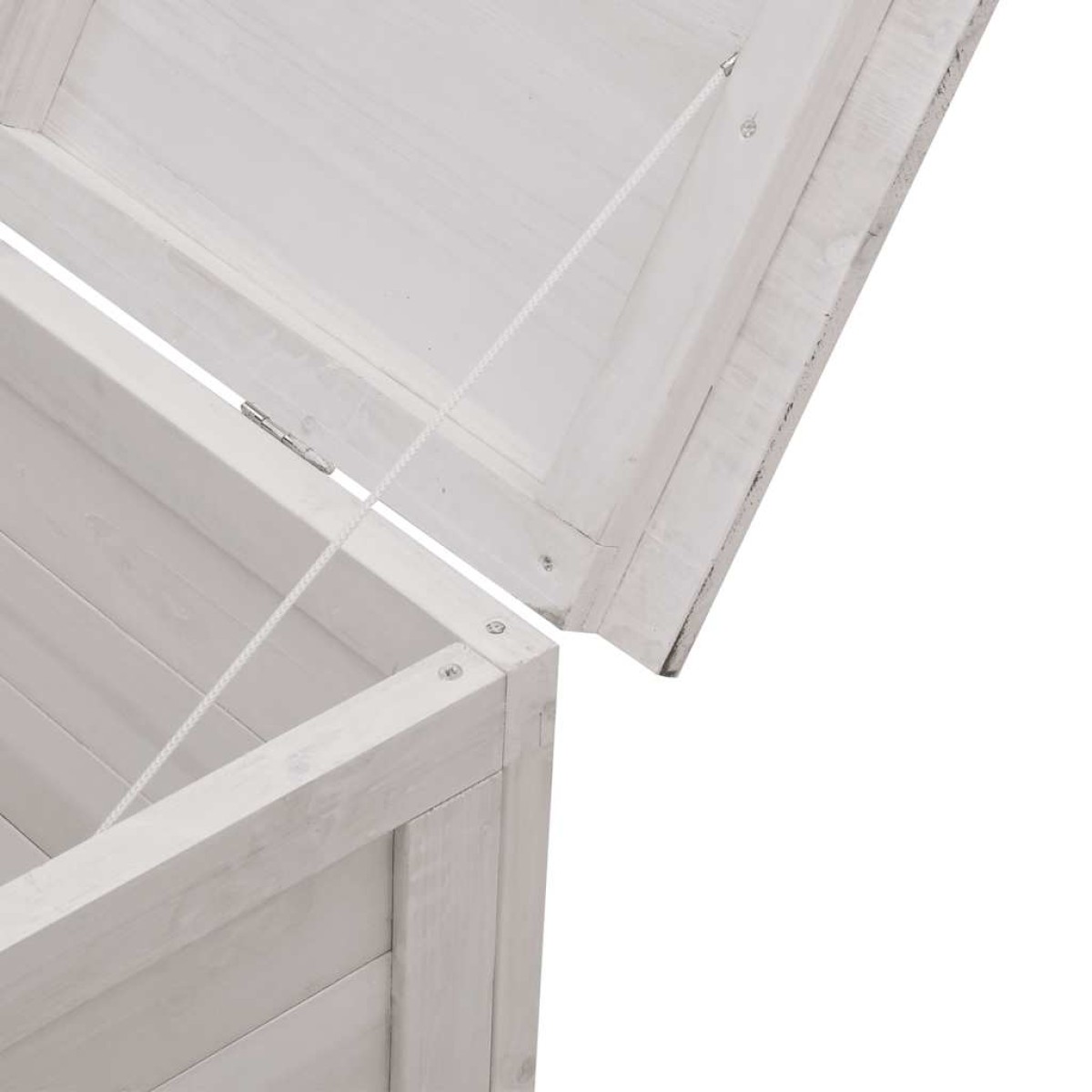 vidaXL Μπαούλο Αποθ. Κήπου Λευκό 198,5x50x56,5εκ Μασίφ Ξύλο Ελάτης