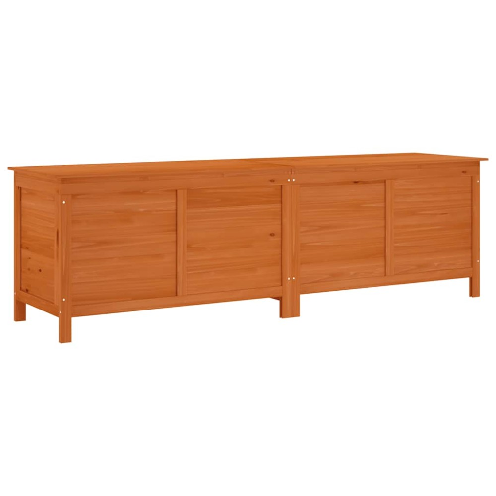 vidaXL Μπαούλο Αποθ. Κήπου Καφέ 198,5x50x56,5εκ Μασίφ Ξύλο Ελάτης
