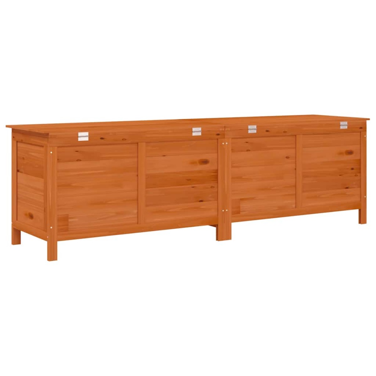 vidaXL Μπαούλο Αποθ. Κήπου Καφέ 198,5x50x56,5εκ Μασίφ Ξύλο Ελάτης