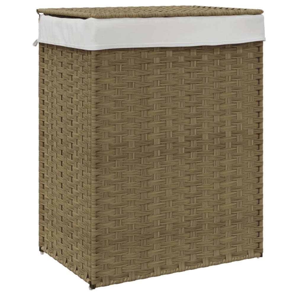 vidaXL Καλάθι Πλυντηρίου με Καπάκι 46 x 33 x 60 εκ. Συνθετικό Ρατάν