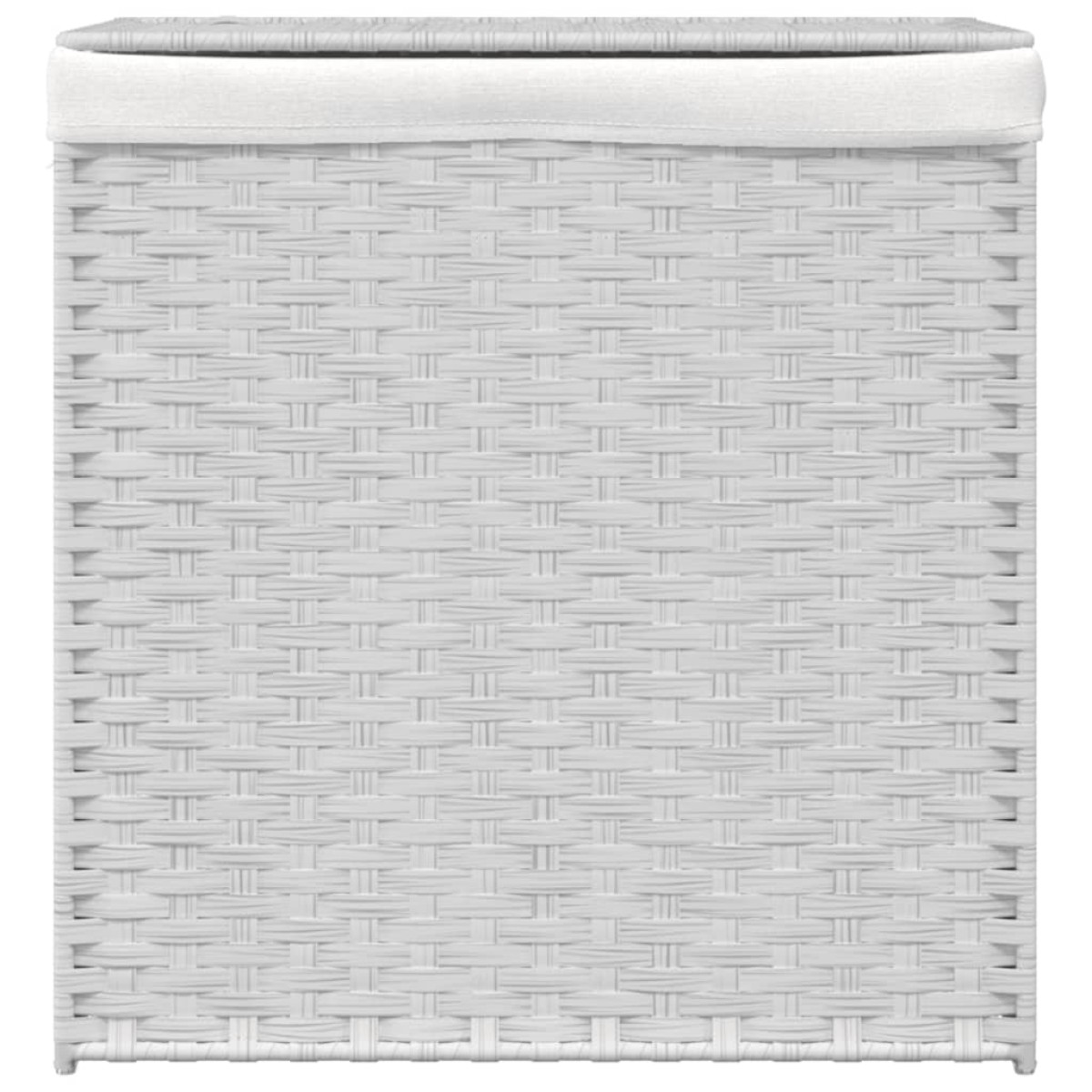 vidaXL Καλάθι Πλυντηρίου 2 Τμήματα Λευκό 53x35x57εκ. Συνθετικό Ρατάν