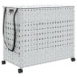 vidaXL Καλάθι Άπλυτων με Τροχούς Λευκό 66x35x60 εκ. από Ρατάν