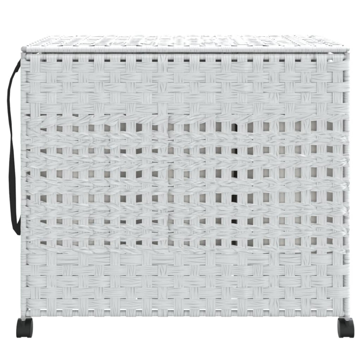 vidaXL Καλάθι Άπλυτων με Τροχούς Λευκό 66x35x60 εκ. από Ρατάν