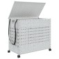 vidaXL Καλάθι Άπλυτων με Τροχούς Λευκό 66x35x60 εκ. από Ρατάν