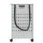 vidaXL Καλάθι Άπλυτων με Τροχούς Λευκό 66x35x60 εκ. από Ρατάν