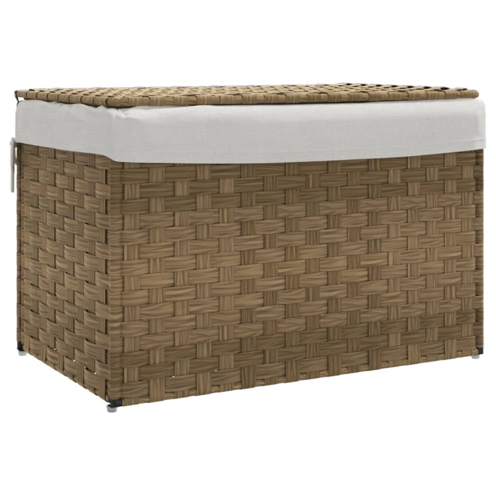 vidaXL Καλάθι Πλυντηρίου με Καπάκι 55,5 x 35 x 34 εκ. από Συνθ. Ρατάν