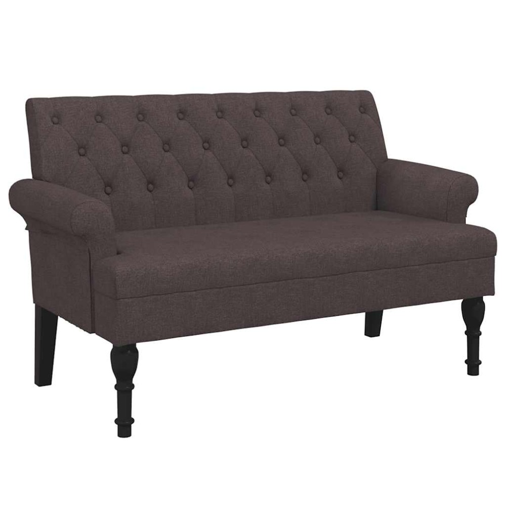 vidaXL Παγκάκι με Πλάτη Σκούρο Καφέ 120 x 62 x 75,5 εκ. Υφασμάτινο