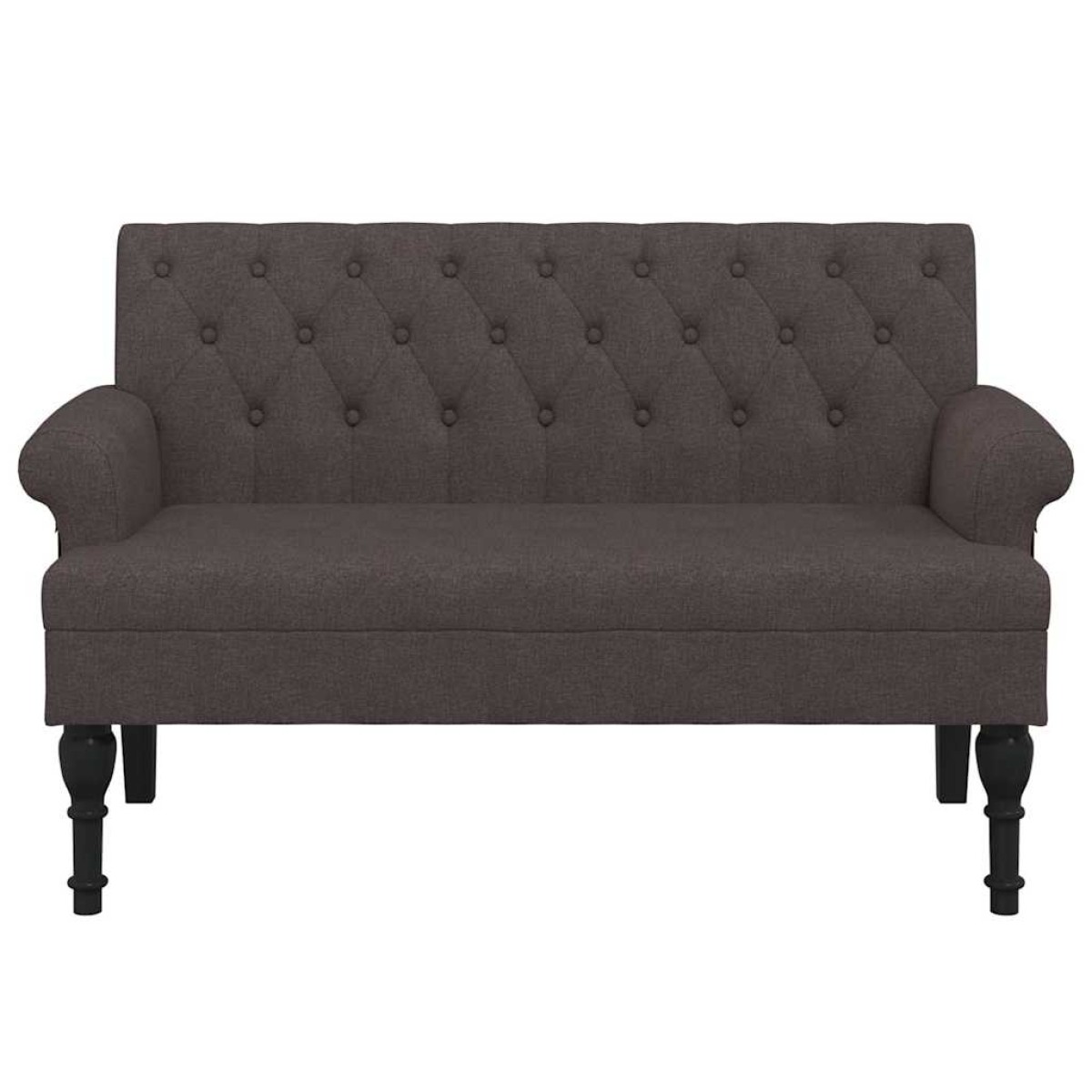 vidaXL Παγκάκι με Πλάτη Σκούρο Καφέ 120 x 62 x 75,5 εκ. Υφασμάτινο