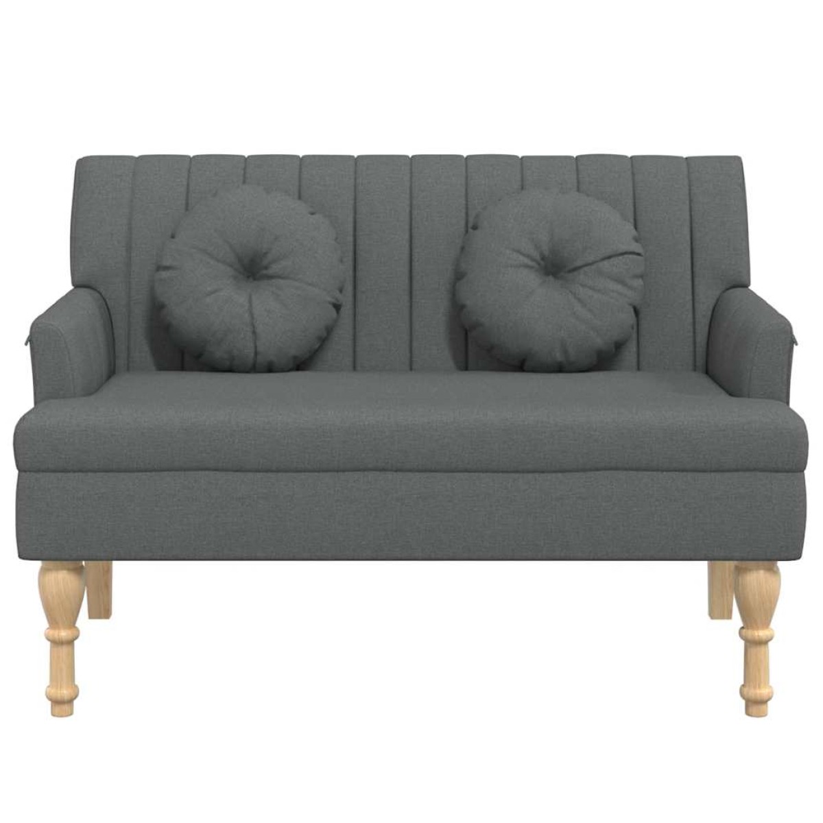 vidaXL Παγκάκι Σκούρο Γκρι 113x64,5x75,5 εκ. Υφασμάτινο με Μαξιλάρια