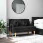 vidaXL Παγκάκι Μαύρο 113 x 64,5 x 75,5 εκ. Υφασμάτινο με Μαξιλάρια