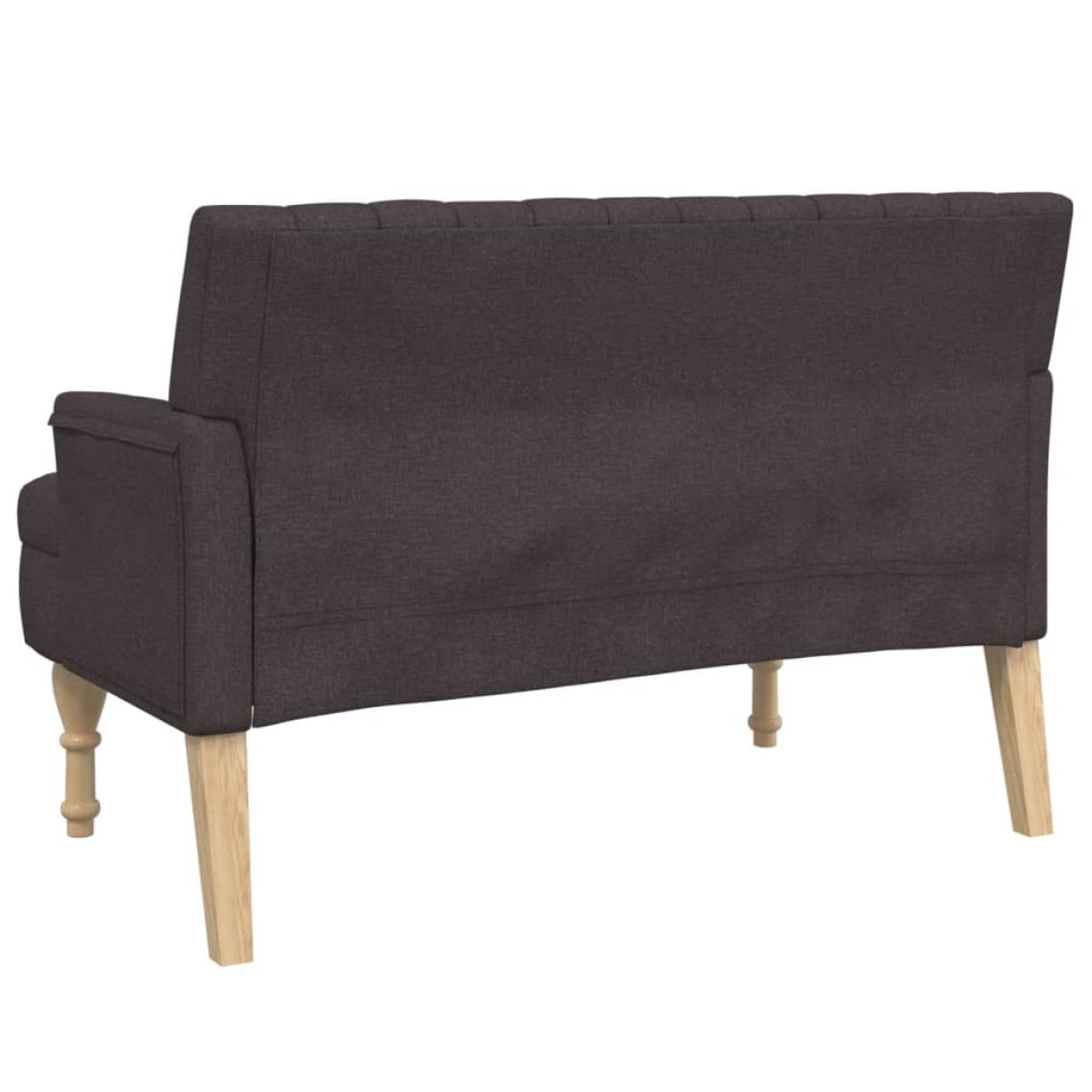 vidaXL Παγκάκι Σκούρο Καφέ 113x64,5x75,5 εκ. Υφασμάτινο με Μαξιλάρια