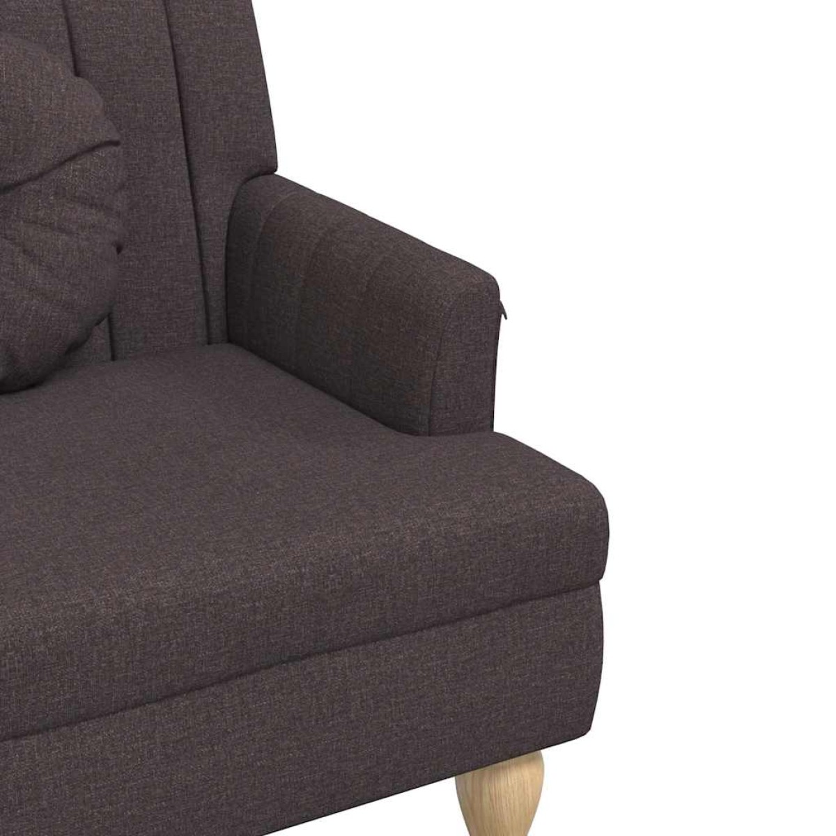 vidaXL Παγκάκι Σκούρο Καφέ 113x64,5x75,5 εκ. Υφασμάτινο με Μαξιλάρια