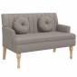 vidaXL Παγκάκι Taupe 113 x 64,5 x 75,5 εκ. Υφασμάτινο με Μαξιλάρια