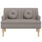 vidaXL Παγκάκι Taupe 113 x 64,5 x 75,5 εκ. Υφασμάτινο με Μαξιλάρια