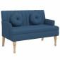 vidaXL Παγκάκι Μπλε 113 x 64,5 x 75,5 εκ. Υφασμάτινο με Μαξιλάρια