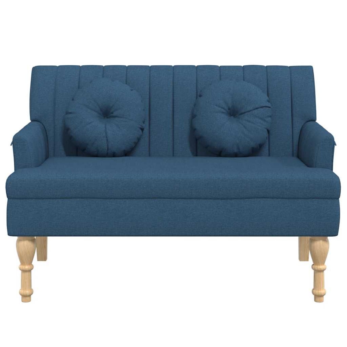 vidaXL Παγκάκι Μπλε 113 x 64,5 x 75,5 εκ. Υφασμάτινο με Μαξιλάρια
