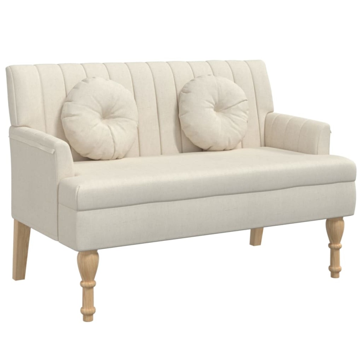 vidaXL Παγκάκι 113 x 64,5 x 75,5 εκ. Υφασμάτινο με Μαξιλάρια