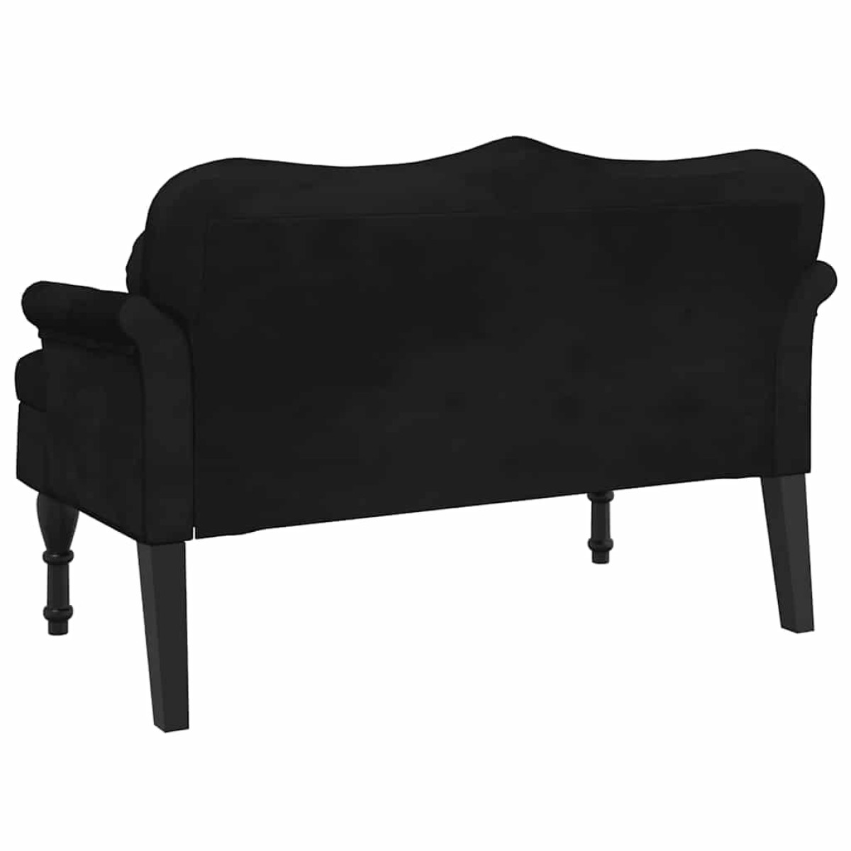 vidaXL Παγκάκι Μαύρο 120,5 x 65 x 75 εκ. Βελούδινο με Μαξιλάρια